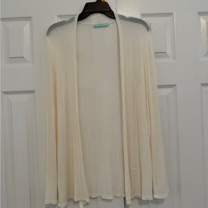 Chris & Carol Cream Open-Front Cardigan